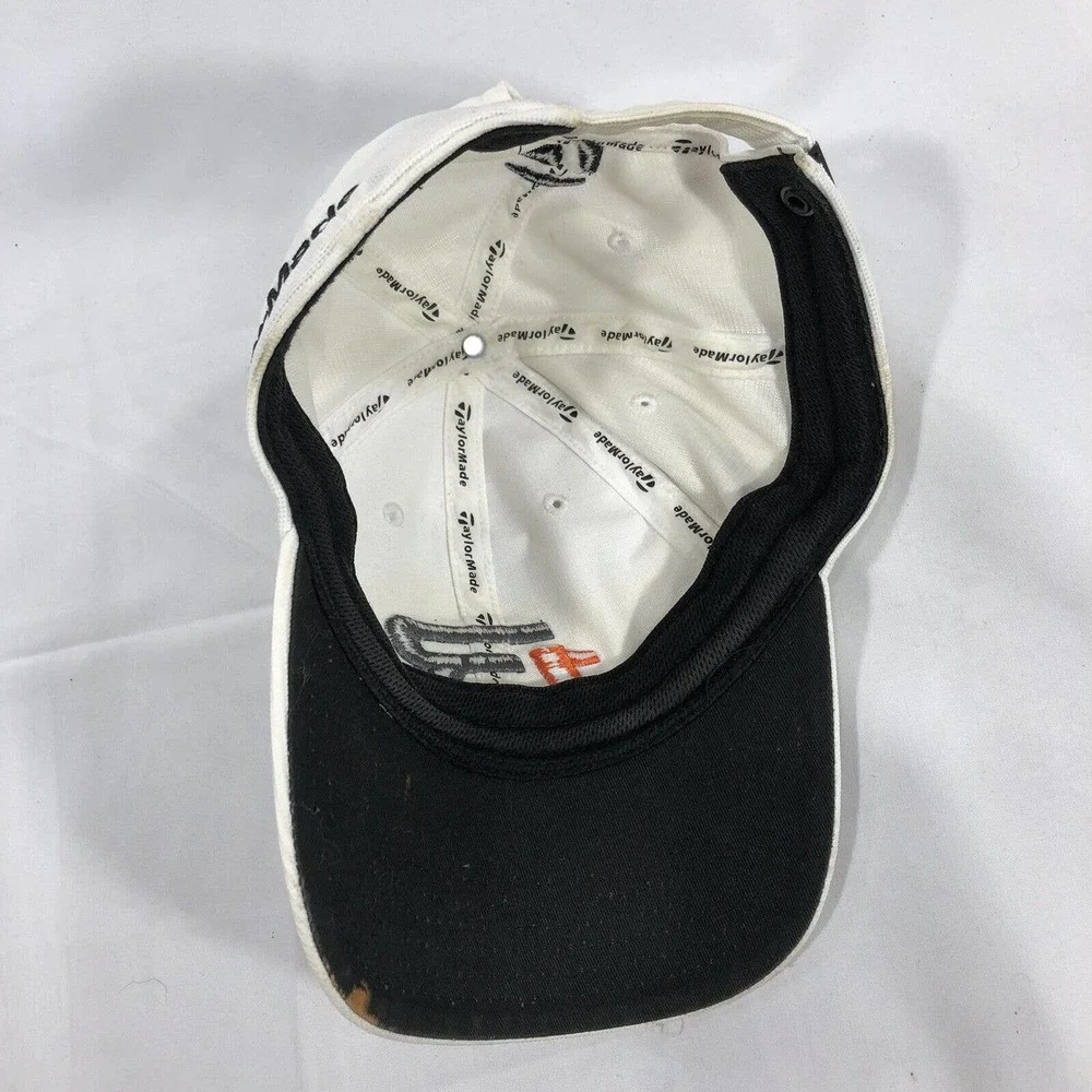 TaylorMade 1R Golf Hat White Embordered Baseball Cap Adjustable Polyester OSFM